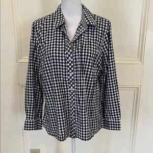 Talbots Monochrome Gingham Button-Down Shirt